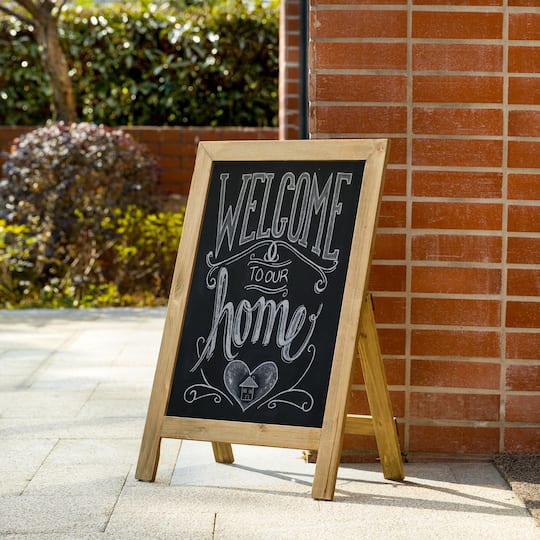 Glitzhome® 30" Brown Wood Chalkboard